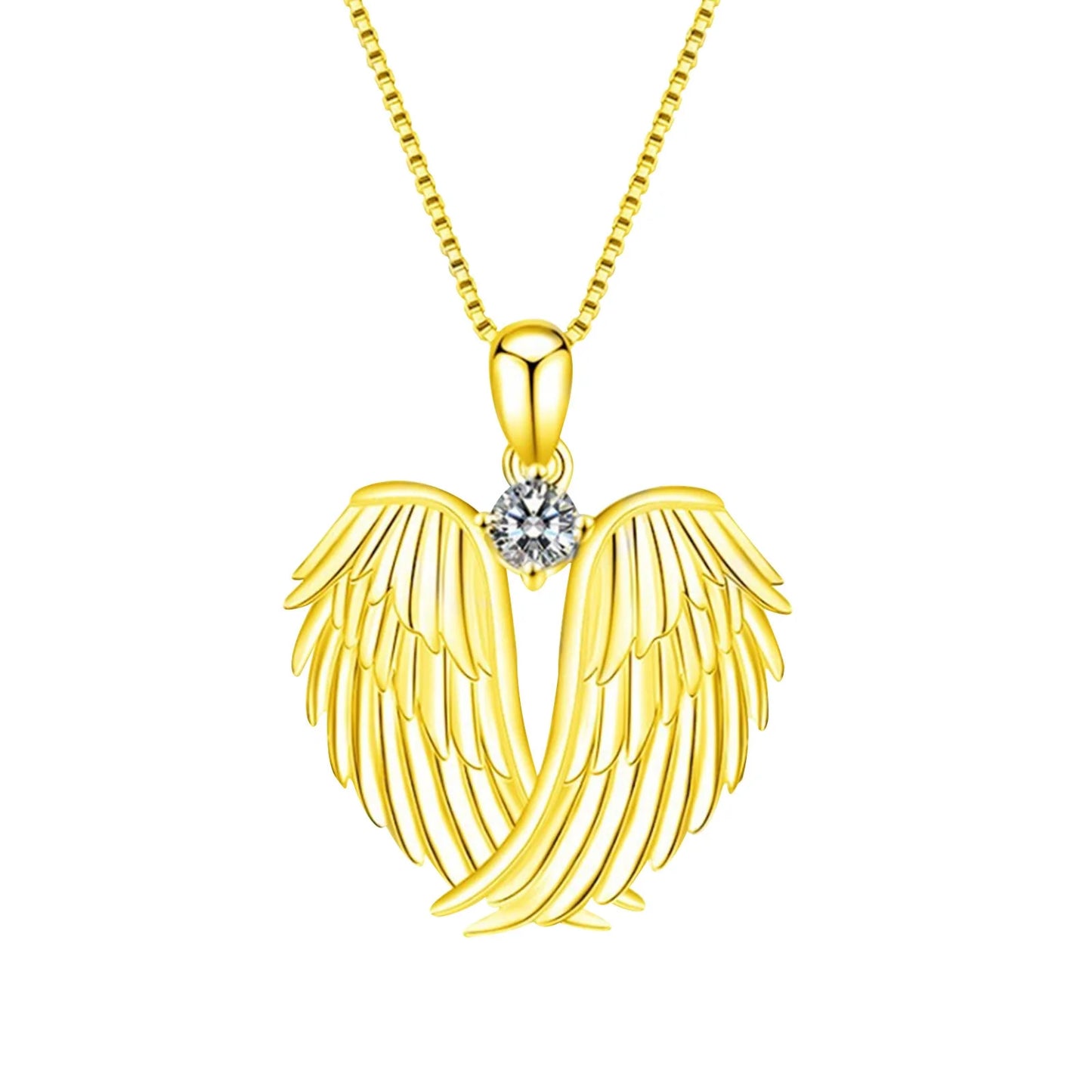 Jewelry on Clearance!Necklaces for Women Angel Wings Necklace 925 Silver Guardian Angel Wings Pendant Birthstone Necklace for Women Jewelry Gifts