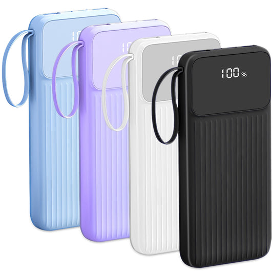 All-in-One 20000mAh Power Bank with Built-in Cables & 22.5W Fast Charging