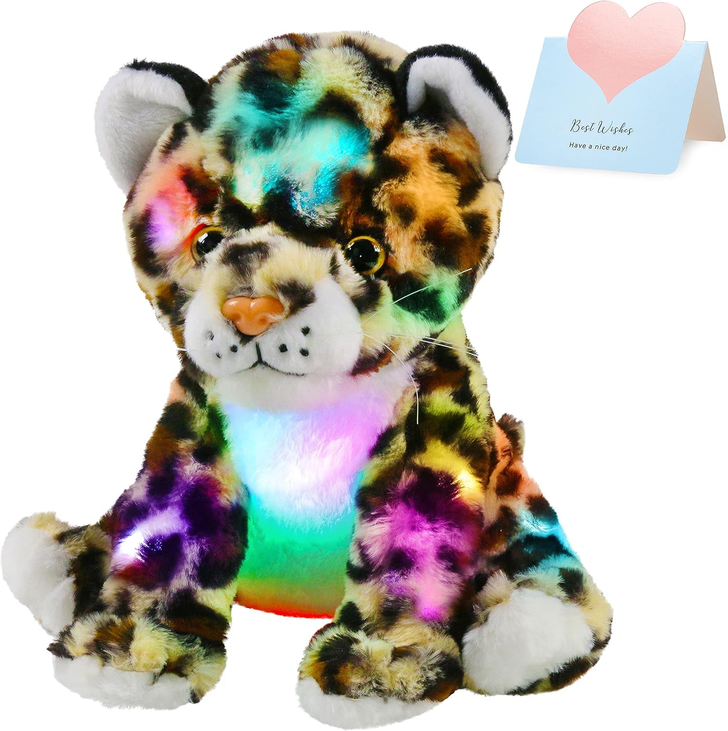 12‘’ Musical Light up Elephant Plush Toy Floppy LED Stuffed Animals Lullabies Nightlight Bedtime for Kids Birthday Valentines for Toddlers, Blue