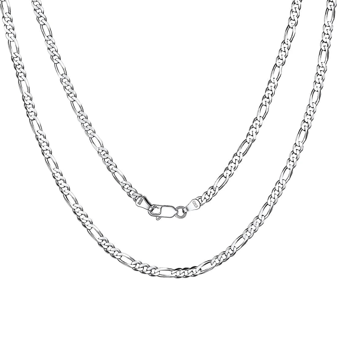 14K Gold Plated Italian 5MM Cut Figaro Necklace for Women Men, 925 Silver, Classic Style, Daily Wear, Valentine'S Day Birthday Party Gift (With Gift Box)