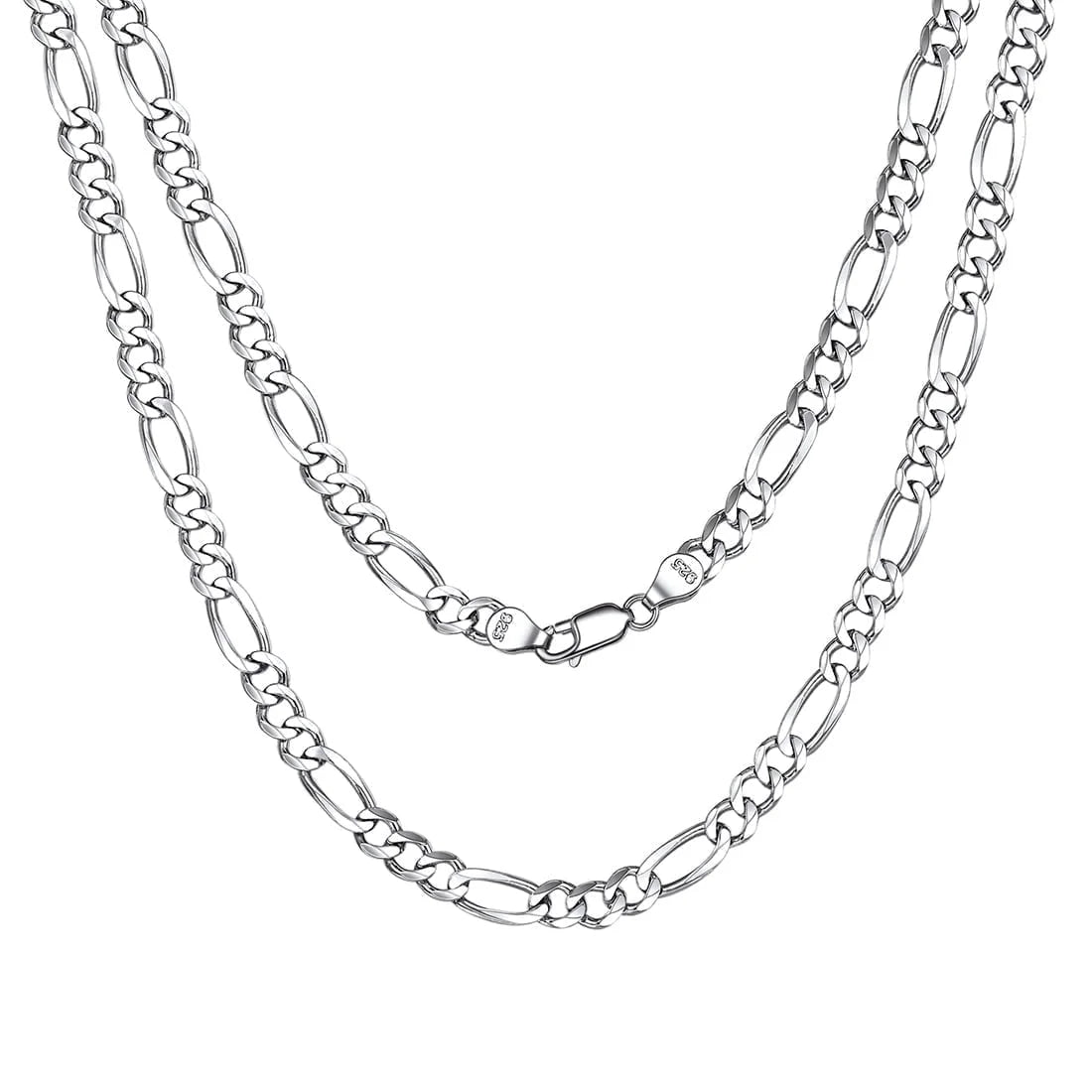 14K Gold Plated Italian 5MM Cut Figaro Necklace for Women Men, 925 Silver, Classic Style, Daily Wear, Valentine'S Day Birthday Party Gift (With Gift Box)