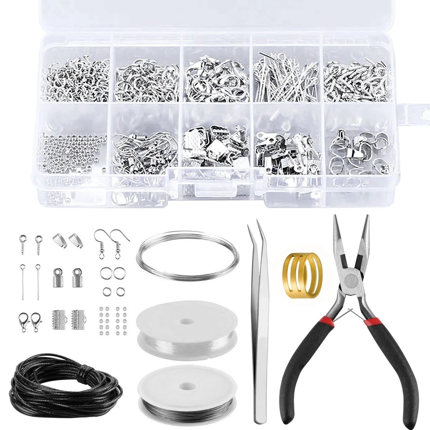 Jewelry Making Supplies Kit, Crafting Earring Ring Jewelry Making Repair Tools Kit