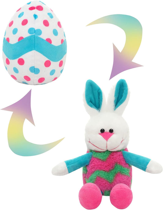 Eggs Filled with Stuffed Animal, 12" Reversible Rabbit Plush, Easter Bunny Toys for Girls Boys Kids Babies - Great Gifts/Decorations