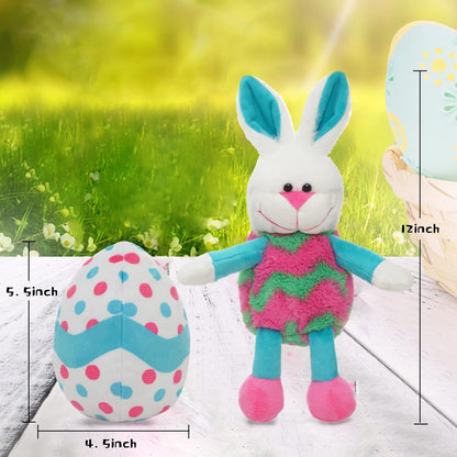 Eggs Filled with Stuffed Animal, 12" Reversible Rabbit Plush, Easter Bunny Toys for Girls Boys Kids Babies - Great Gifts/Decorations