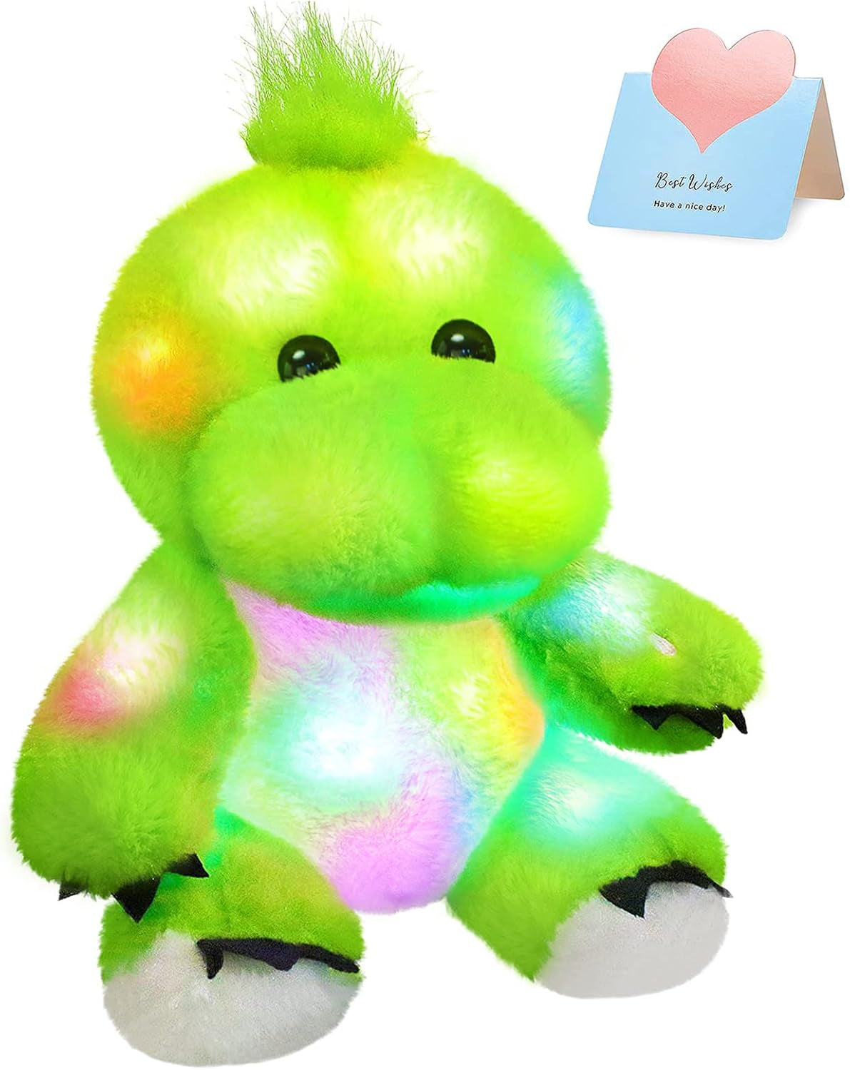 12‘’ Musical Light up Elephant Plush Toy Floppy LED Stuffed Animals Lullabies Nightlight Bedtime for Kids Birthday Valentines for Toddlers, Blue
