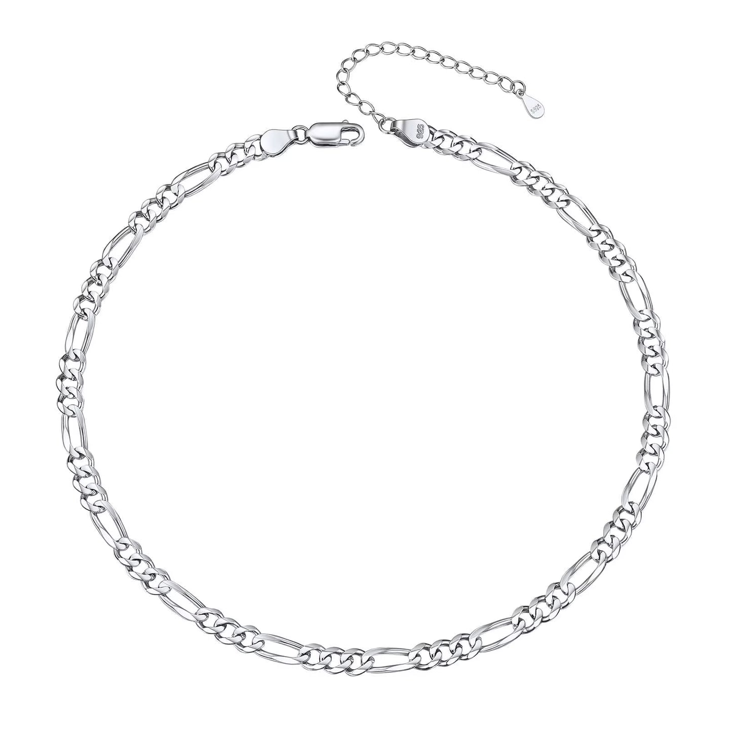 14K Gold Plated Italian 5MM Cut Figaro Necklace for Women Men, 925 Silver, Classic Style, Daily Wear, Valentine'S Day Birthday Party Gift (With Gift Box)