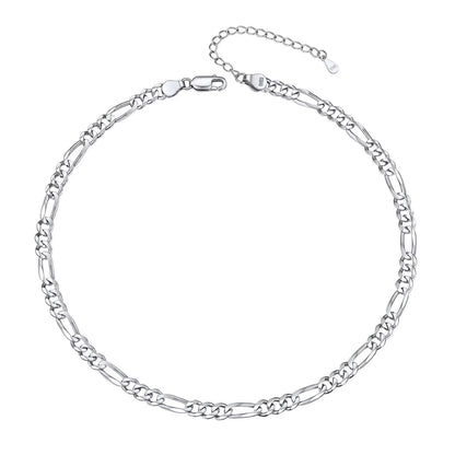 14K Gold Plated Italian 5MM Cut Figaro Necklace for Women Men, 925 Silver, Classic Style, Daily Wear, Valentine'S Day Birthday Party Gift (With Gift Box)