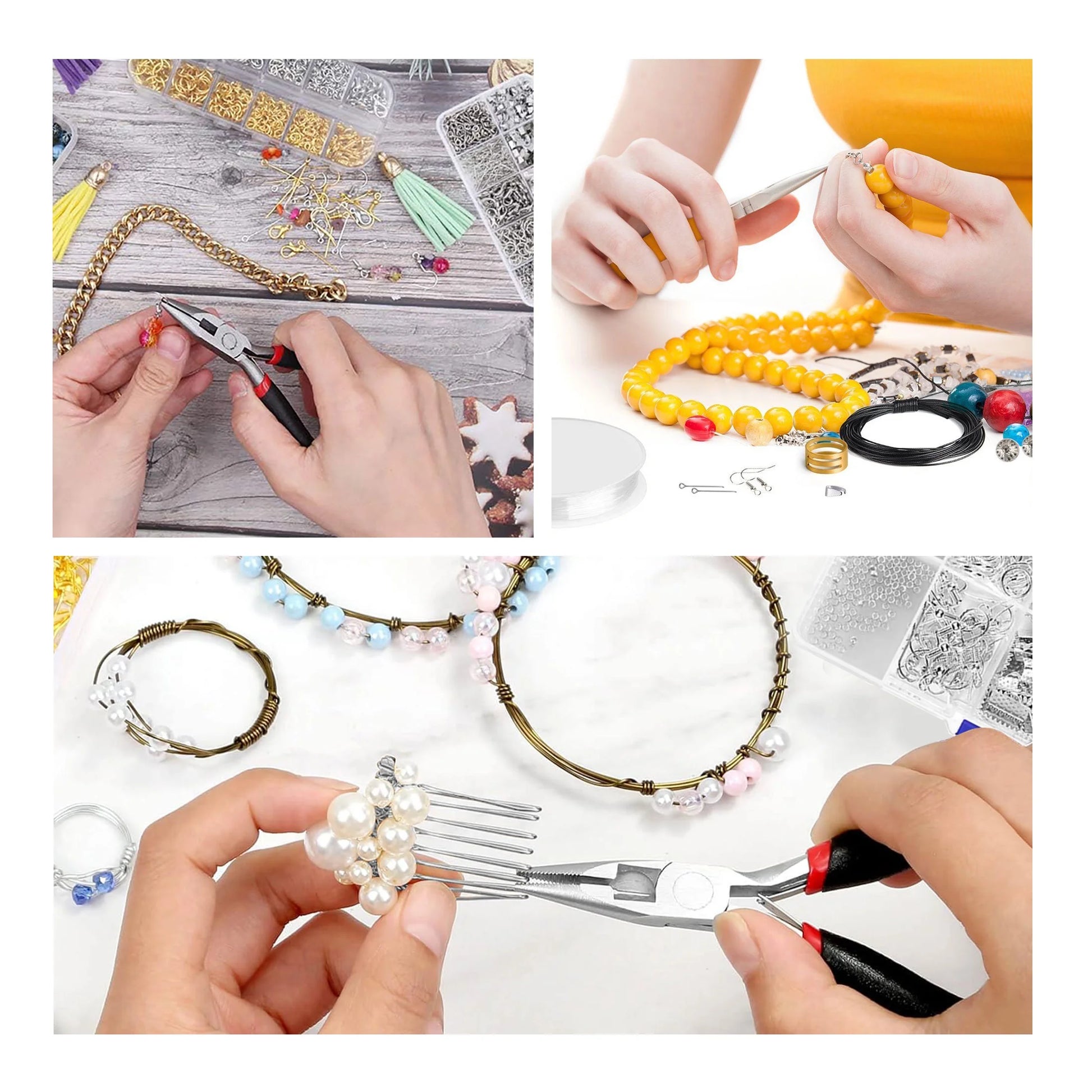 Jewelry Making Supplies Kit, Crafting Earring Ring Jewelry Making Repair Tools Kit