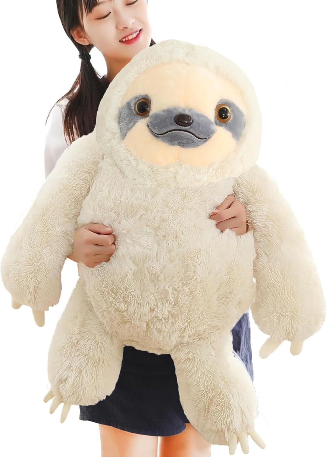 Cute Sloth Stuffed Animal Toy,Small Plush Sloth Tedy Bear Stuffed Animal Toys for Kids Birthday Gift Baby Doll (Ivory,15.7 Inches)