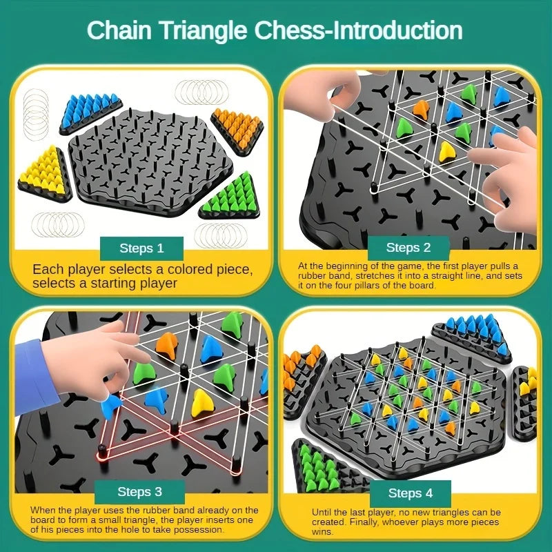 Triangle Chess Games, Triangle Board Games, Triangle Rubber Band Games Parent-Child Interactive Games, Family Games