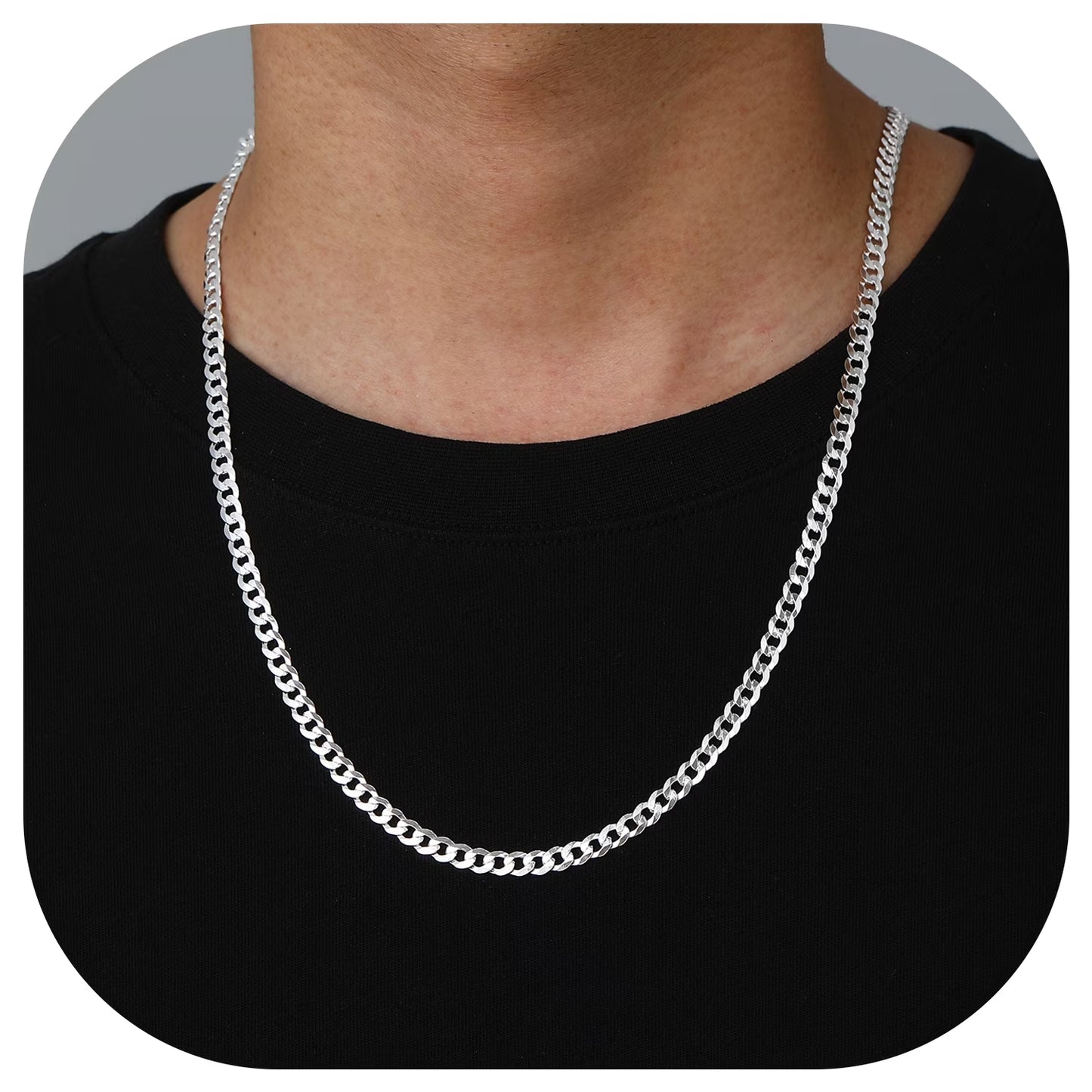 14K Gold Plated Italian 5MM Cut Figaro Necklace for Women Men, 925 Silver, Classic Style, Daily Wear, Valentine'S Day Birthday Party Gift (With Gift Box)