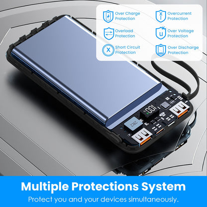 All-in-One 20000mAh Power Bank with Built-in Cables & 22.5W Fast Charging